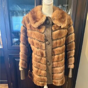 Vintage 1960s mink fur and leather jacket